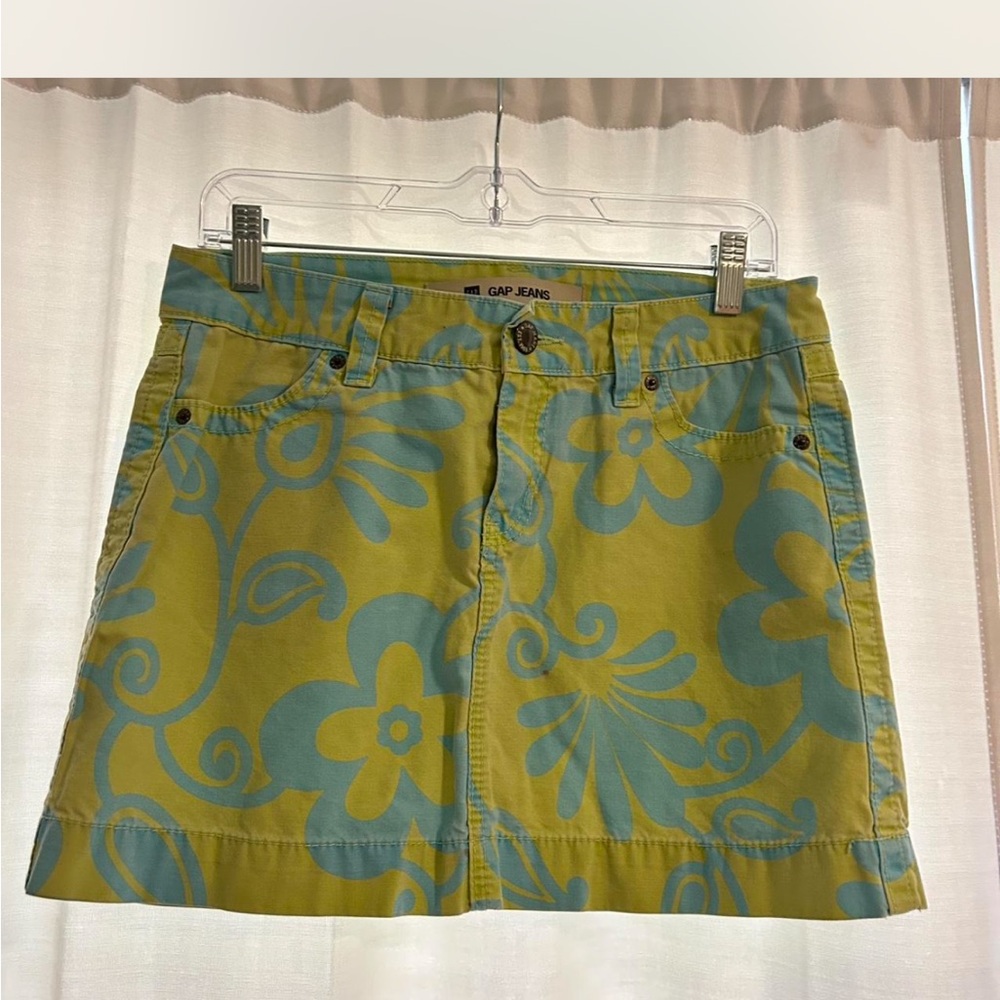 GAP Floral Mini Skirt - Green and Blue - Picture 3 of 7